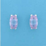 SPC CURVED OVAL LAVENDER FACETED STUDS