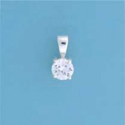 SPC 6mm CLAW SET ROUND CZ PENDANT      =