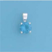 SPC 8mm CLAW SET ROUND PENDANT-BLUE    =