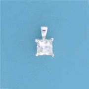 SPC 6mm CLAW SET SQUARE CZ PENDANT     =