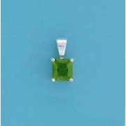 SPC 6mm CLAW SET SQUARE PENDANT-GREEN  =