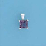 SPC 6mm CLAW SET SQUARE PENDANT-PURPLE =