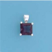 SPC 8mm CLAW SET SQUARE PENDANT-PURPLE =