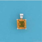 SPC 8mm CLAW SET SQUARE PENDANT-YELLOW =