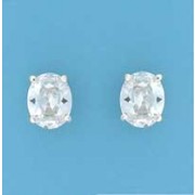 SPC 10x8mm OVAL CZ CLAW SET STUD       =