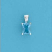 SPC 8x6mm CLAW SET RECT.PENDANT-BLUE   =