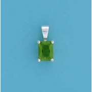 SPC 8x6mm CLAW SET RECT.PENDANT-GREEN  =