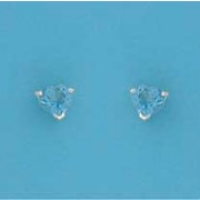 SPC 6mm CLAW SET HEART STUD-BLUE       =