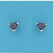 SPC 6mm CLAW SET HEART STUD-PURPLE     =