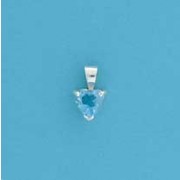 SPC 6mm CLAW SET HEART.PENDANT-BLUE    =