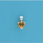 SPC 6mm CLAW SET HEART.PENDANT-YELLOW  =