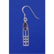 SPC RM PURPLE STONE DROP EARRINGS      =