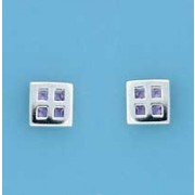 SPC AMETHYST RM STYLE SQUARE STUDS