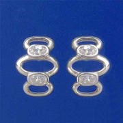 SPC CZ SET WIRE OVALS STUD EARRINGS