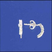 SPC 10x2mm 6CZ CURVED STUD EARRINGS    -