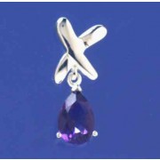 SPC KISS X STUD/12mm PURPLE CZ TEARDROP