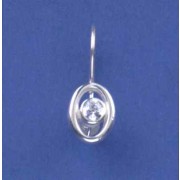 SPC 11x9 SIL OVAL/5mm CZ SAFE/WIRE DROPS