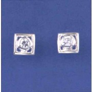 SPC 8mm SQ STUDS WITH 4mm RUB SET CZ   =