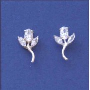 SPC OVAL AND MARQUISE CZ'S FLOWER STUDS=