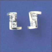 SPC SQ.CZ SET FANCY S SHAPED STUDS