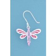 SPC PINK CZ/ENAMEL BUTTERFLY EARRING   =