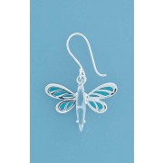 SPC BLUE CZ/ENAMEL BUTTERFLY EARRINGS  =