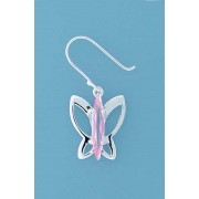 SPC MARQUIS PINK CZ BUTTERFLY EARRINGS =