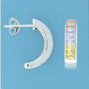 SPC PRINCESS CUT MULTICOL 1/2 HOOP STUD=