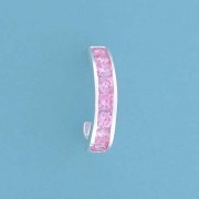 SPC CHANNEL SET PINK CZ HOOP STUD