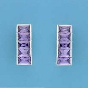 SPC 11x7mm CHANNEL SET PURPLE CZ STUDS =
