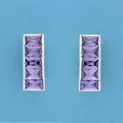 SPC 11x7mm CHANNEL SET PURPLE CZ STUDS =