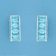 SPC 11x7mm CHANNEL SET BLUE STONE STUDS=