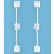 SPC 3 STONE SQ.CZ HINGED BAR DROPS     =