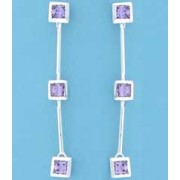 SPC 3 STONE SQ.PURPLE CZ HINGED BARDROP=