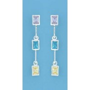 SPC 3 STONE RECT.MULTI COL.HINGED DROPS=