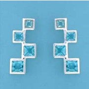 SPC BLUE 4 SQUARE CZ STONE STUDS       =