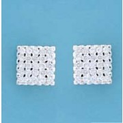 SPC 11mm SQUARE CZ SET STUDS           =