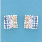 SPC 11mm SQUARE MULTI-COLOUR STONE STUDS