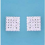 SPC 11mm SQUARE LAVENDER CZ SET STUDS