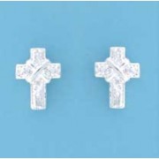 SPC 14x10mm PAVE SET CZ CROSS STUDS    =