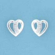 SPC 11mm CZ SET OPEN HEART STUDS       =