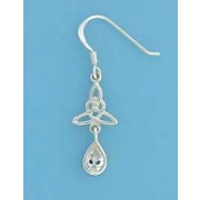 SPC TEARDROP CZ CELTIC DROP EARRINGS   =