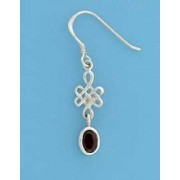 SPC OVAL GARNET CELTIC DROPS