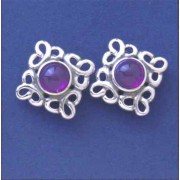 SPC 6mm AMETHYST SQUARE CELTIC STUD