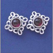 SPC 6mm GARNET SQUARE CELTIC STUDS     =