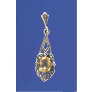 SPC CITRINE/MARCASITE FANCY DROPS      =