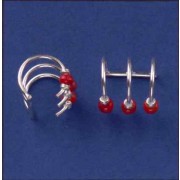 SPC 3 BAND WITH RED/BLACK BEADS EARCUFF-