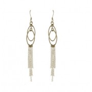 SPC DOUBLE OVAL/CHAIN DROP EARINGS