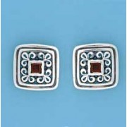 SPC SQ.GARNET FILLIGREE SQ.STUDS       =