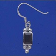 SPC 7x5 RECT.GARNET FANCY DROP EARRING